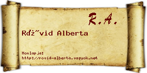 Rövid Alberta névjegykártya